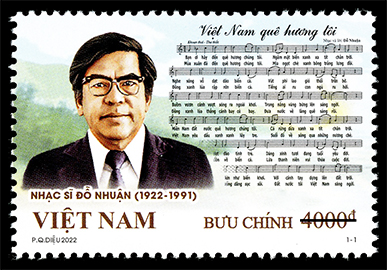 Bộ tem kỷ niệm 100 năm ngày sinh nhạc sĩ Đỗ Nhuận