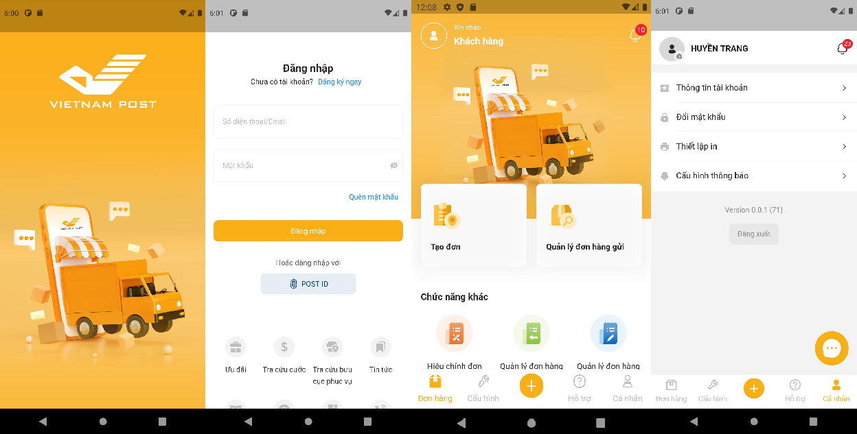 Các bước chuyển đổi My Vietnam Post Plus